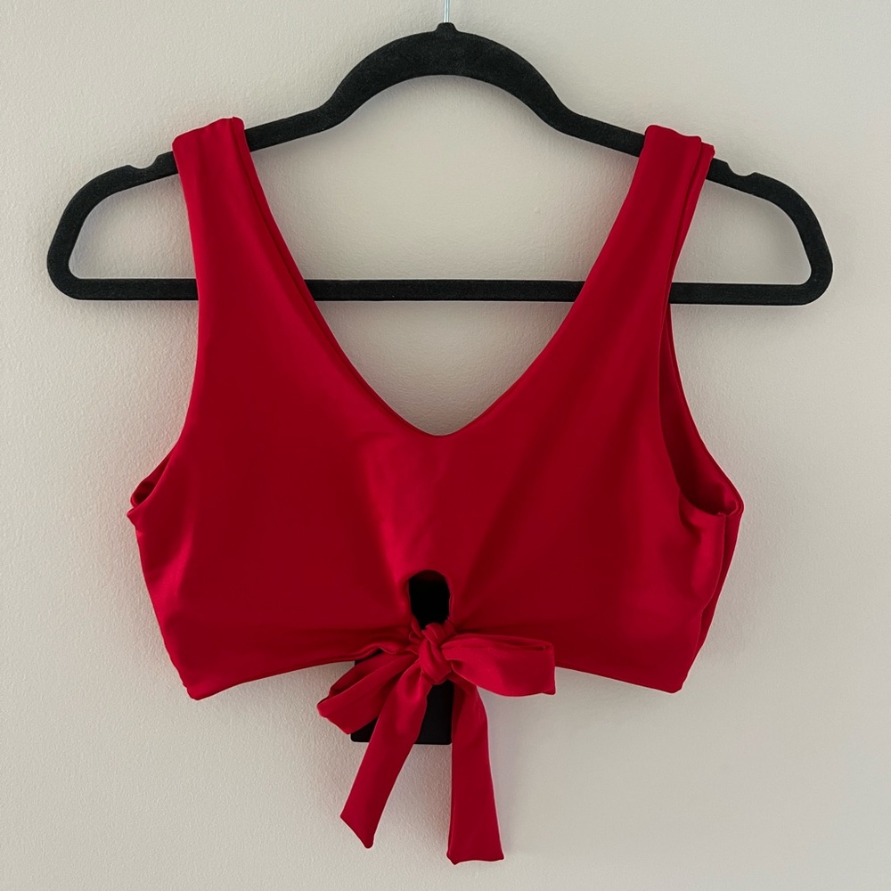 NWT Red Bikini Top with front tie from PrettyLittleThing